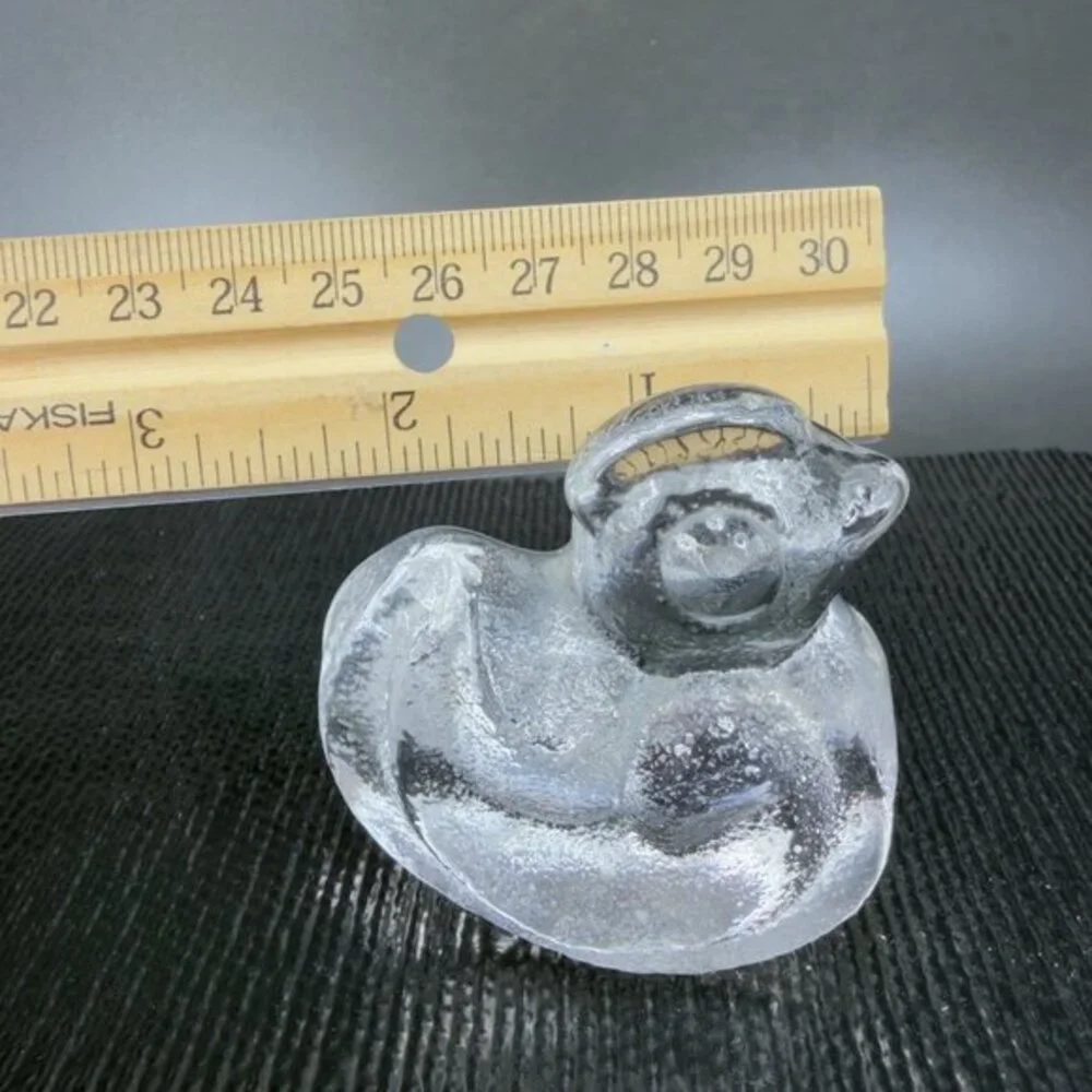 Lars‎ Hellsten Skruf Glass Sweden Rocking Chicken Chick Figure Paperweight Clear